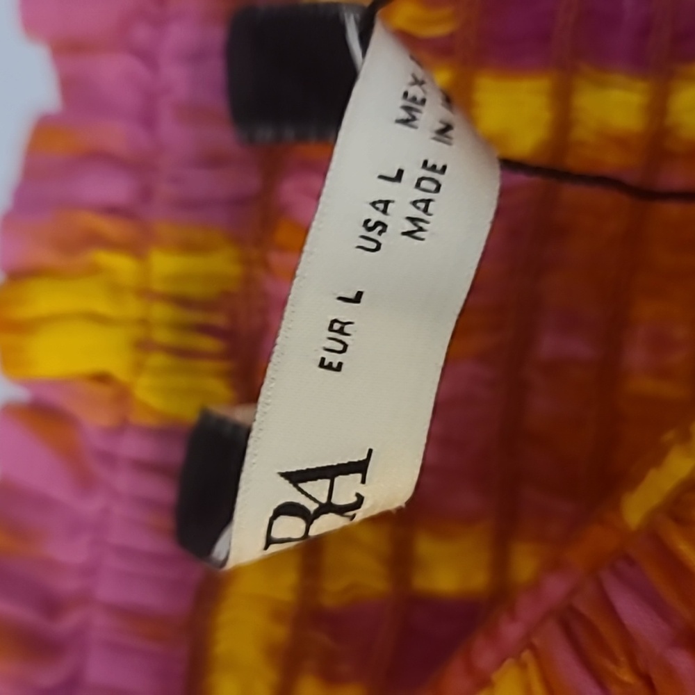 Zara Smocked Off Shoulder Maxi Dress Size L - Picture 5 of 6